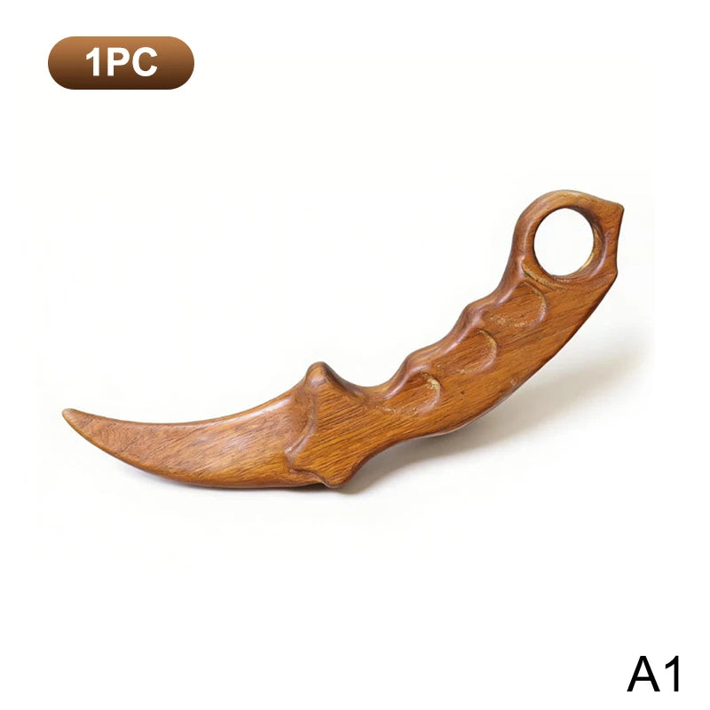 Golden Sandalwood Claw Knife Hand-Carved Wooden Toy Ornament