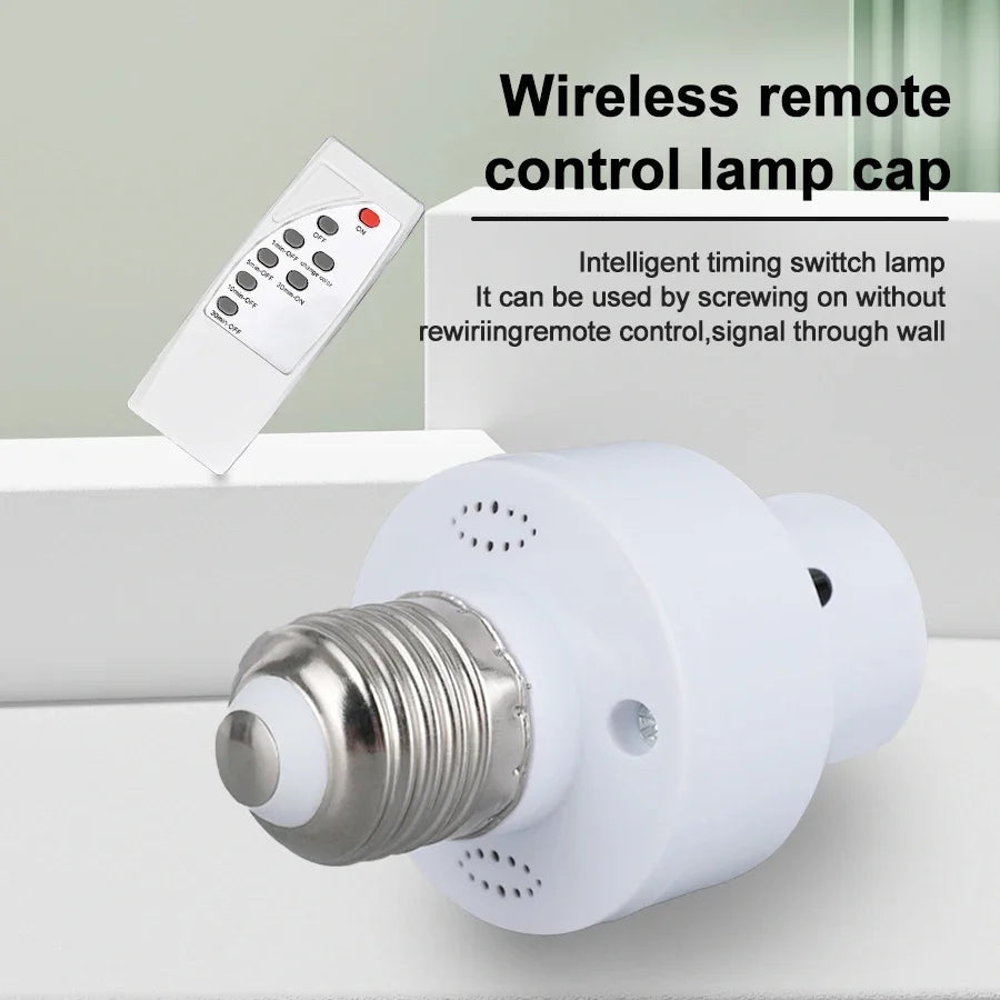 E27 IR Remote Control Lamp Holder with Timer Switch Lamp Holder Socket PRIMED
