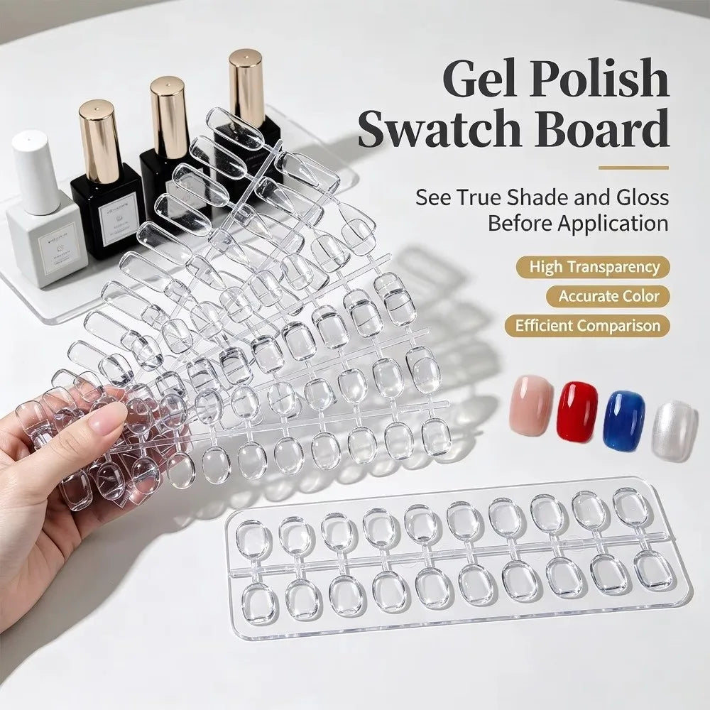 120-Pc Clear Nail Tips Set – DIY Color Chart Display Nail Tips Set PRIMED