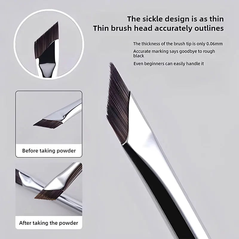 Angled Sickle Eyebrow Brush – Fine Detail & Eyeliner Tool