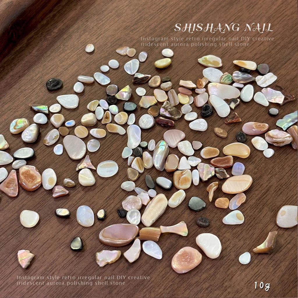 Natural Abalone Shell Nail Charms | Aurora Flatback Stones