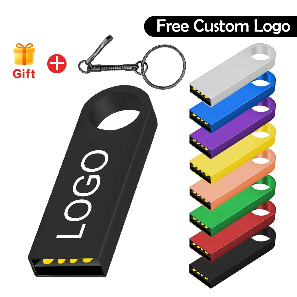 Metal USB 2.0 Flash Drive 8GB–128GB with Key Ring | Pendrive USB Flash Drive PRIMED