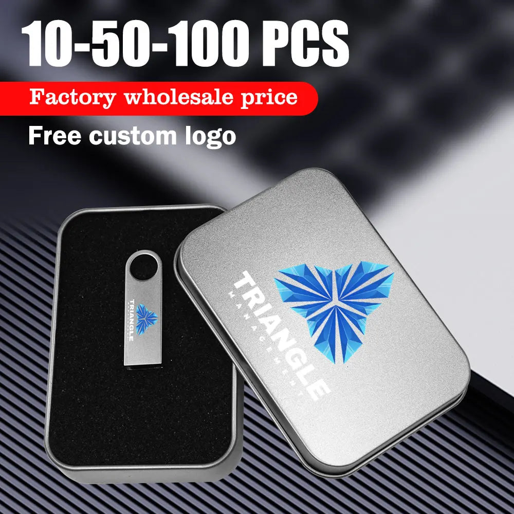 10-Pack Metal USB 2.0 Flash Drives 8–64GB | Free Custom Logo USB Flash Drive PRIMED