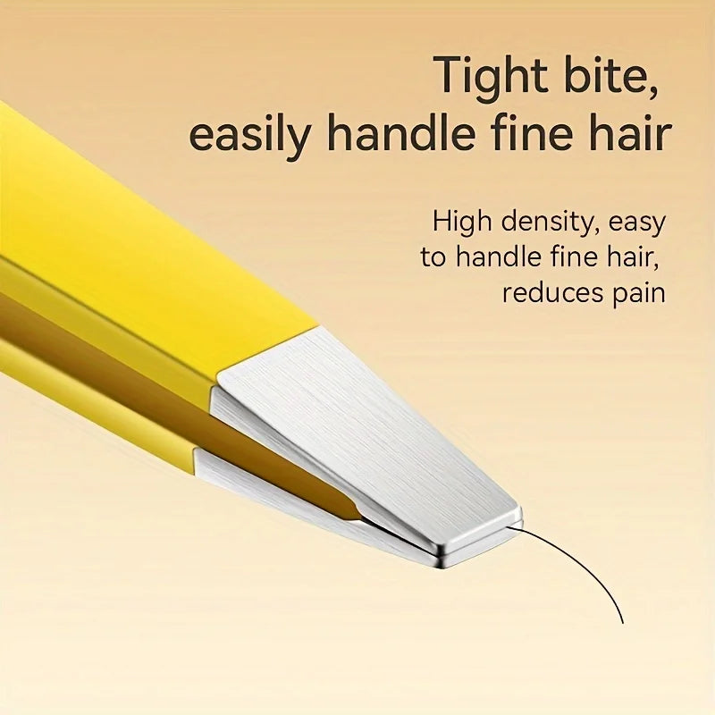 Stainless Steel Slanted Eyebrow Tweezers Set – 2 or 4 Pcs