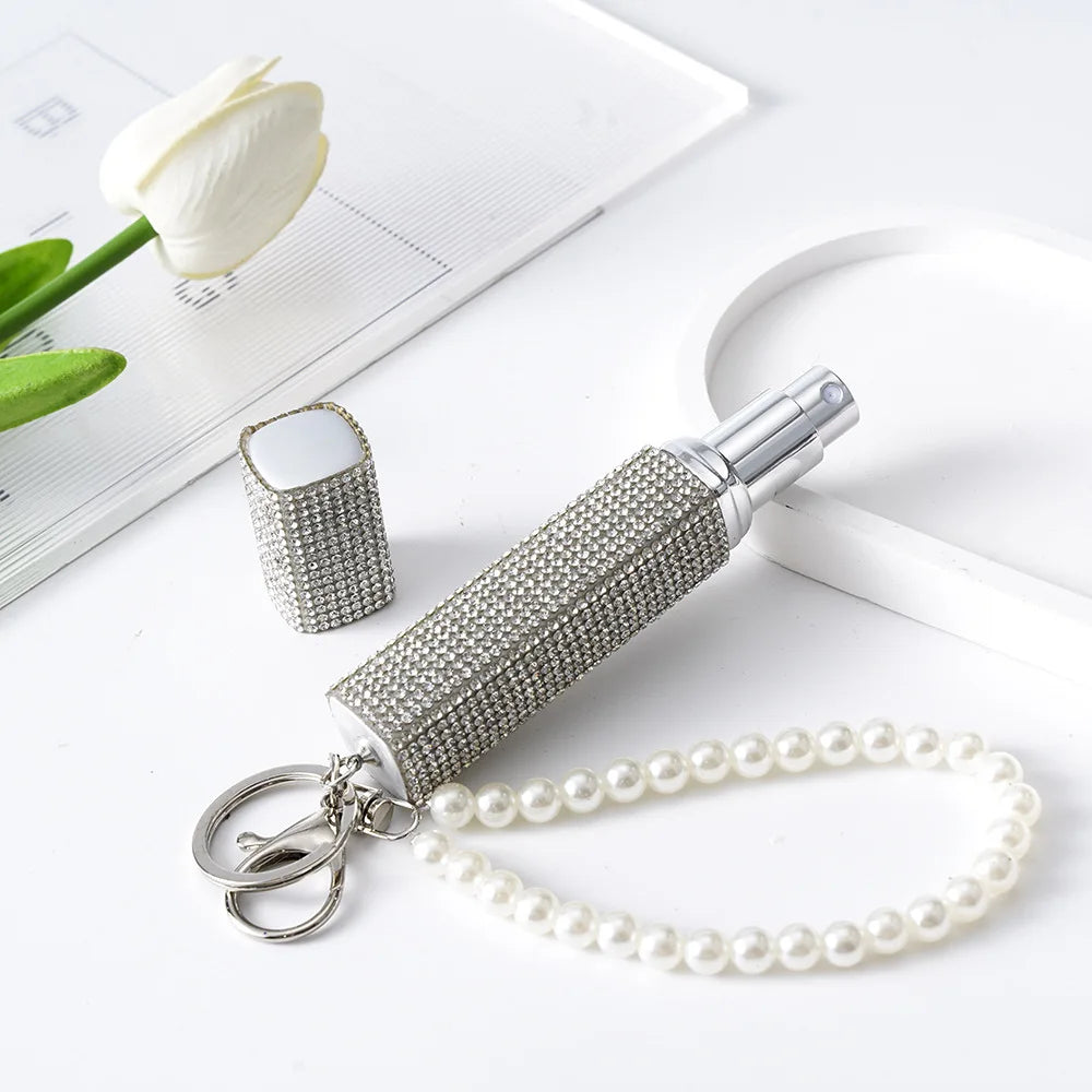 Rhinestone Travel Perfume Spray Bottle Keychain Atomizer