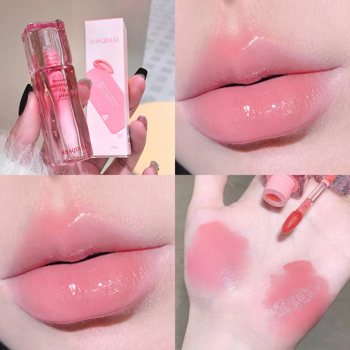 SHAQINUO Mirror Gloss Lip Glaze – Hydrating Tinted Lip Gloss