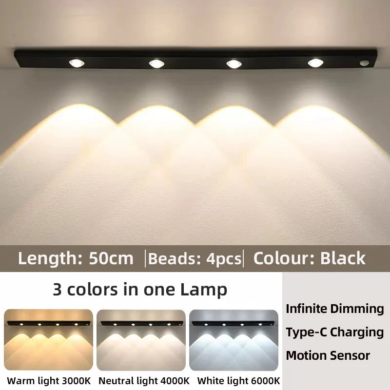 USB Rechargeable Motion Sensor LED Cabinet Light – 4 Sizes