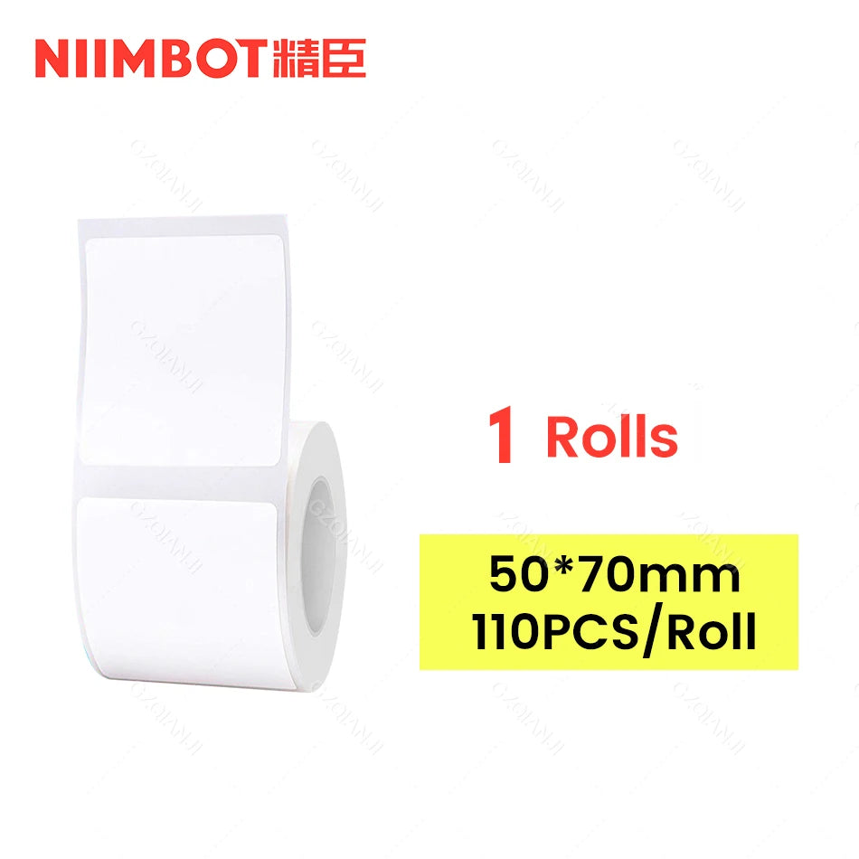 Niimbot Thermal Label Rolls – B1 B21 B203 B3S Compatible Label Maker Tape PRIMED 50X70mm