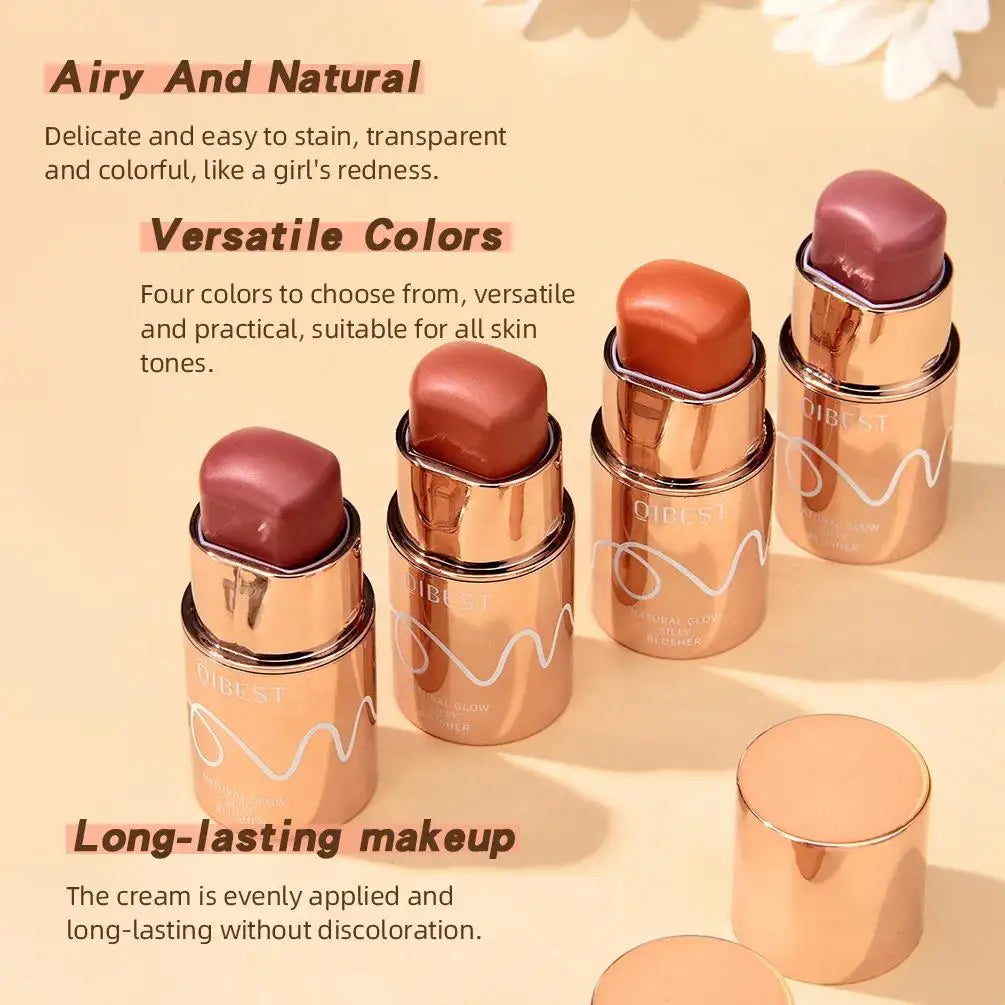 QiBest 6-Color Cream Blush Stick – Waterproof & Long-Lasting Cream Blush Stick PRIMED