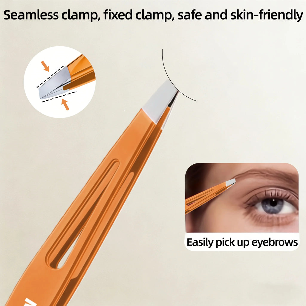 Stainless Steel Slant Tip Eyebrow Tweezers | Precision Grooming