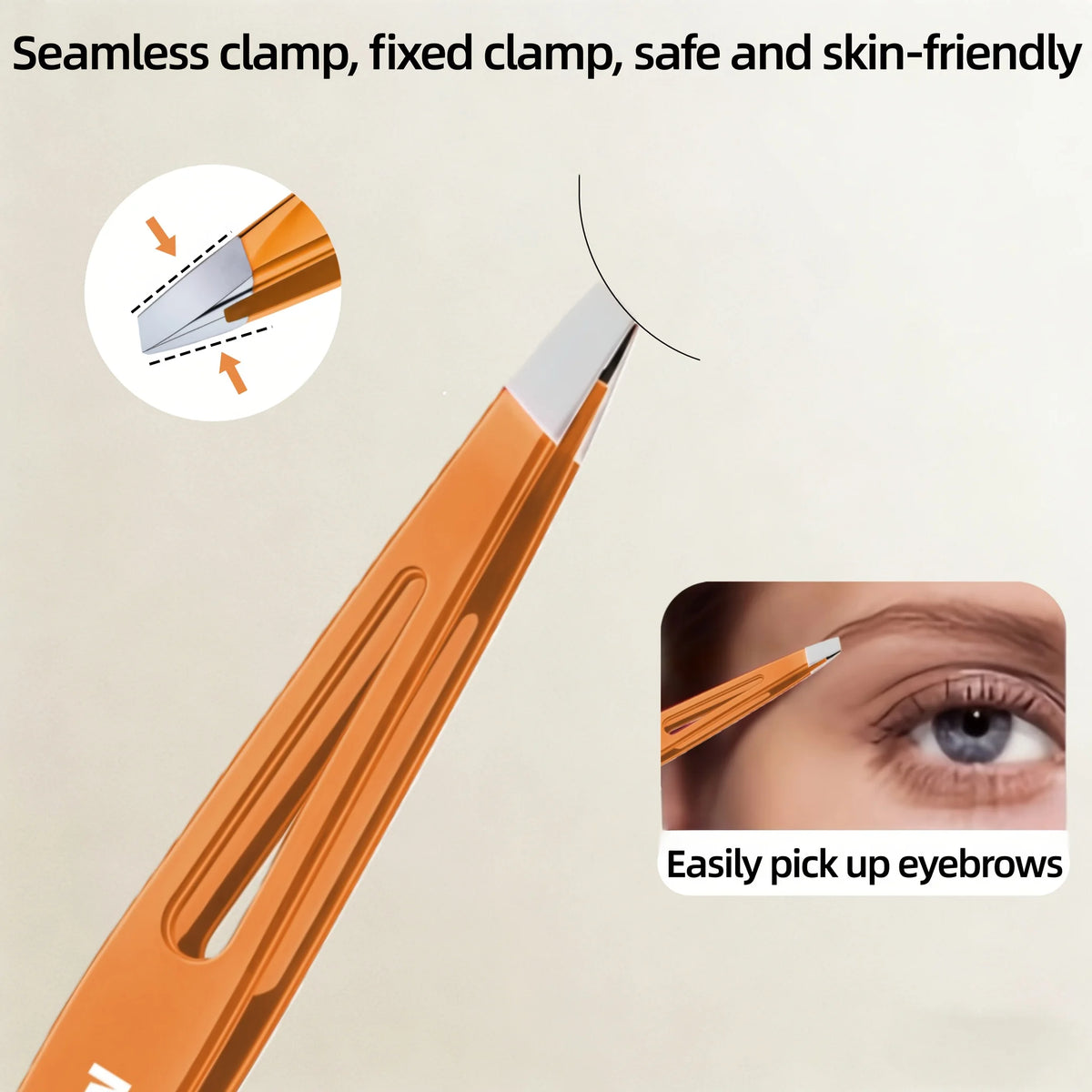 Stainless Steel Slant Tip Eyebrow Tweezers | Precision Grooming