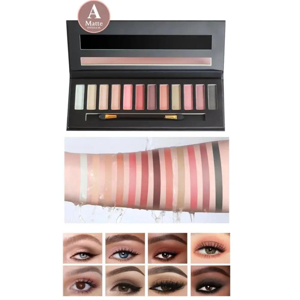 Fit Colors 12-Shade Eyeshadow Palette – Blush & Highlighter Kit Eyeshadow Palette PRIMED