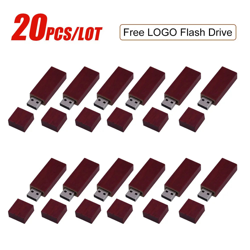 20-Pack Wooden USB Flash Drives 4–64GB | Free Custom Logo USB Flash Drive PRIMED 16 GB Rose