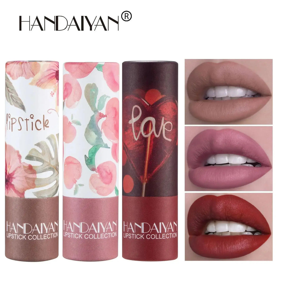 Handaiyan Velvet Matte Lipstick – 8 Colors, Waterproof Matte Lipstick PRIMED