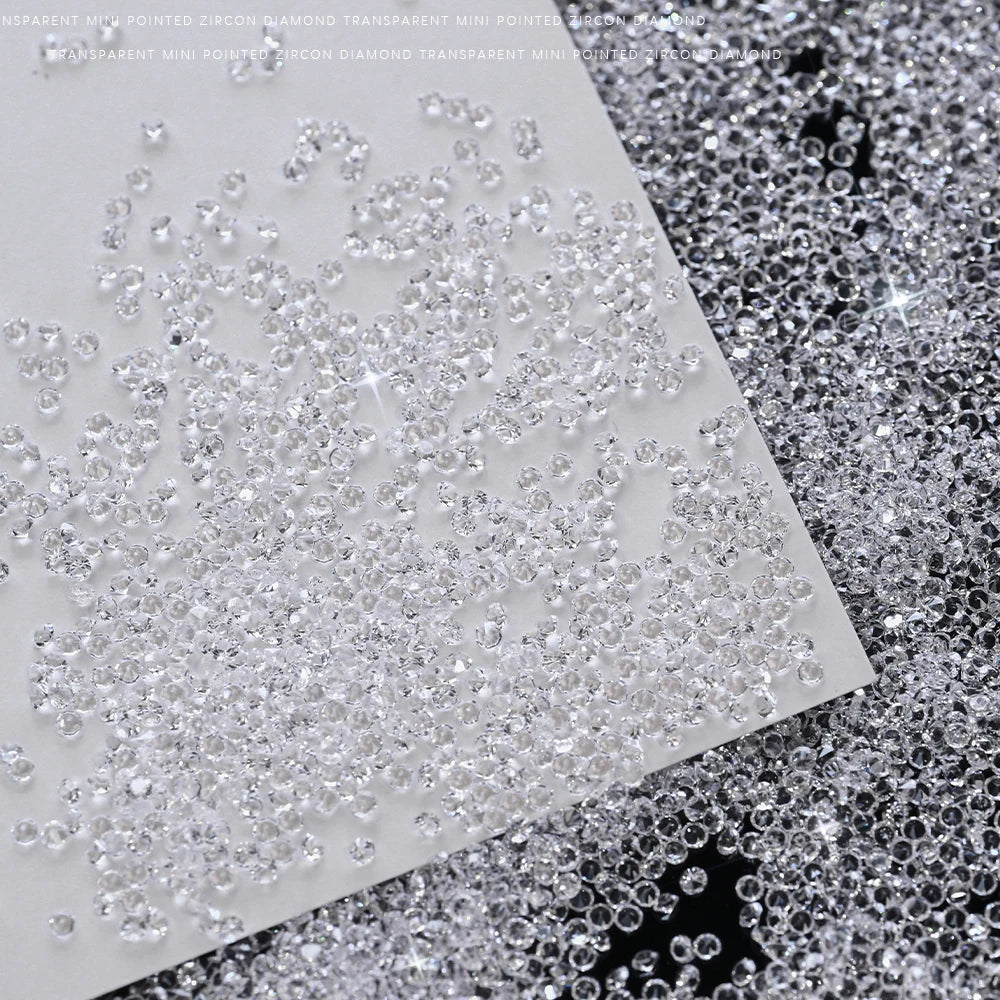 Iridescent Glass Nail Rhinestones – Crystal Zircon Gems 3g