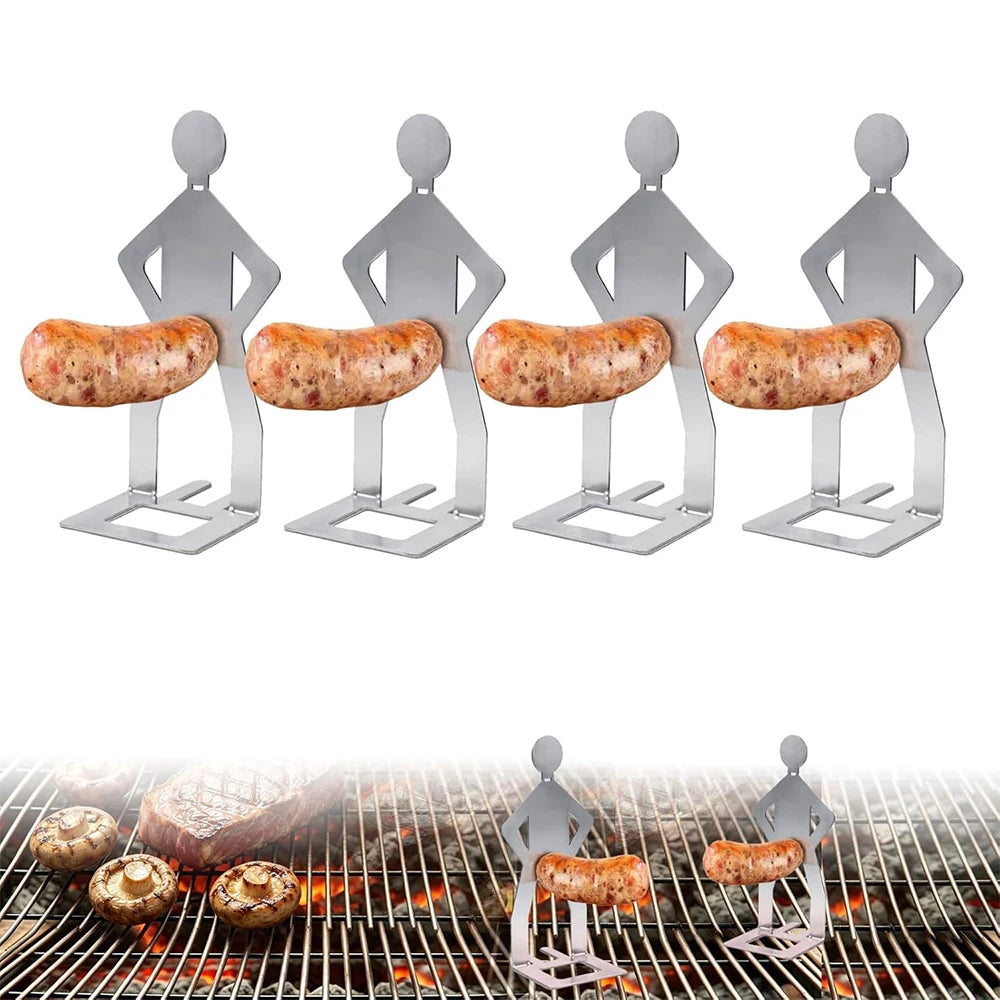 Stainless Steel Hot Dog & Sausage BBQ Holder Rack – Reusable BBQ Sausage Holder PRIMED
