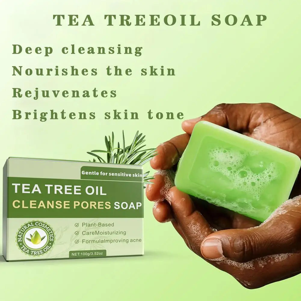 Tea Tree Oil Soap Bar – Natural Face & Body Cleanser 100g