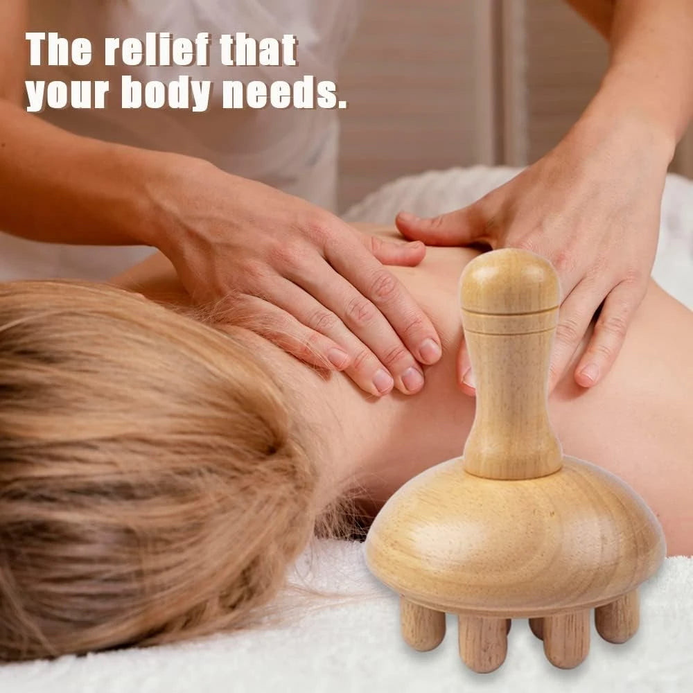 Wooden Mushroom Massager – Gua Sha Body Massage Tool