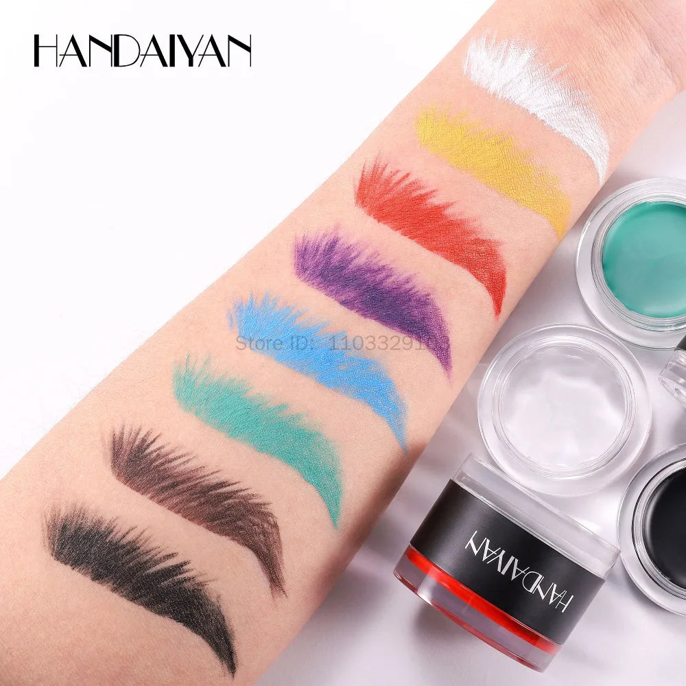 HANDAIYAN 8-Color Waterproof Eyebrow Styling Cream 2 in 1 Eyebrow Styling Cream PRIMED