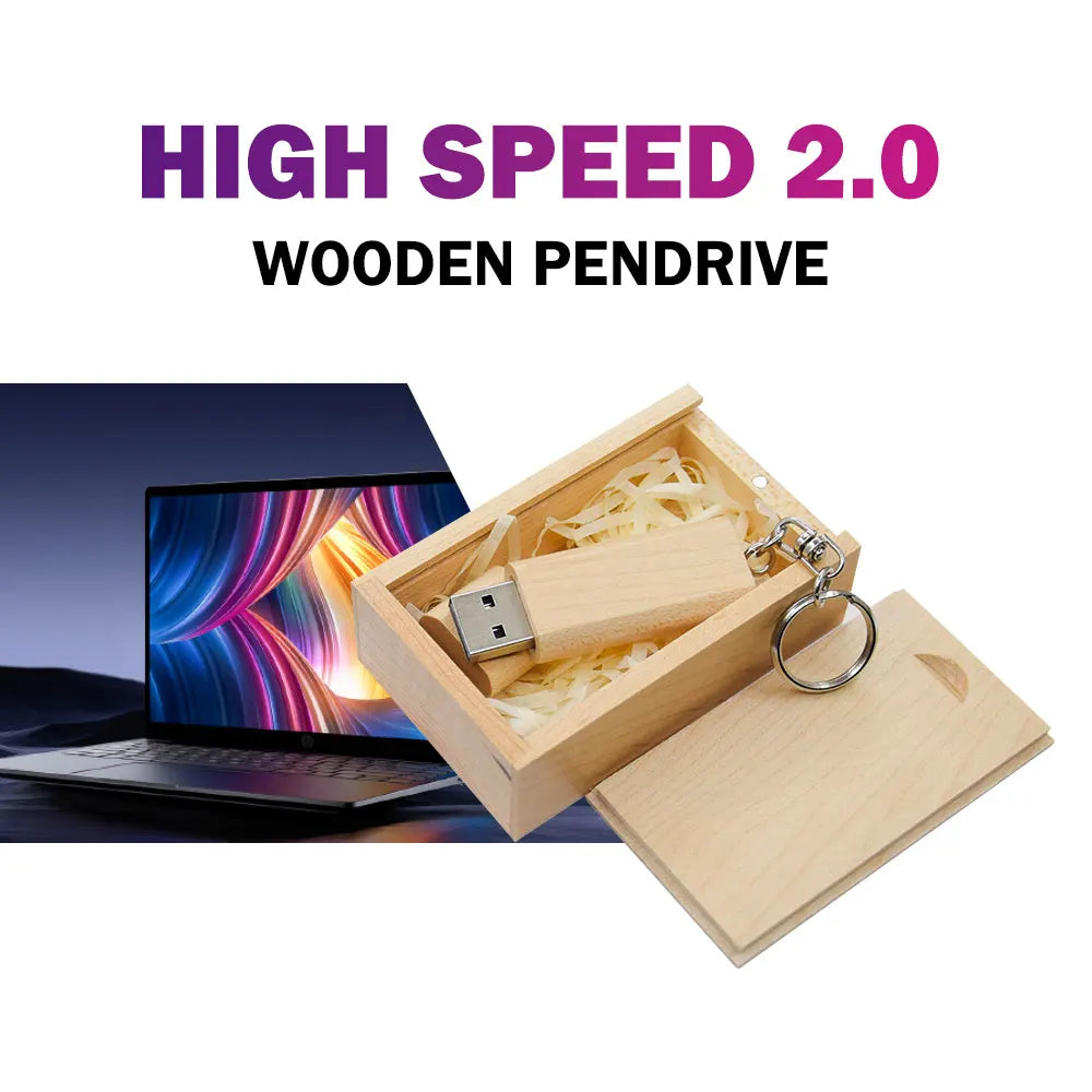 Round Wooden USB Flash Drive 8–64GB | Elegant Gift Box Wooden USB Flash Drive PRIMED