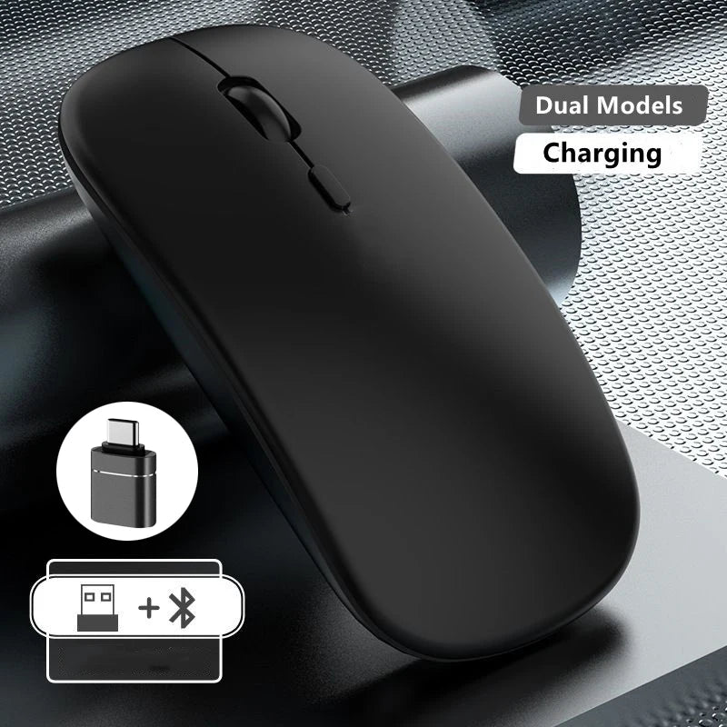 MissionFit Dual-Mode Wireless Mouse – Bluetooth & 2.4G USB Wireless Mouse PRIMED Black with OTG