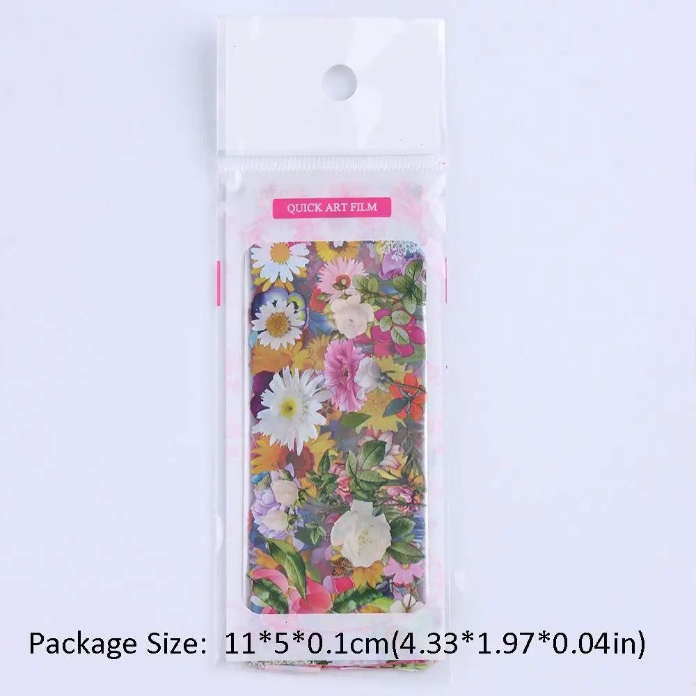 10-Sheet Floral Nail Foil Transfer Stickers – DIY Manicure