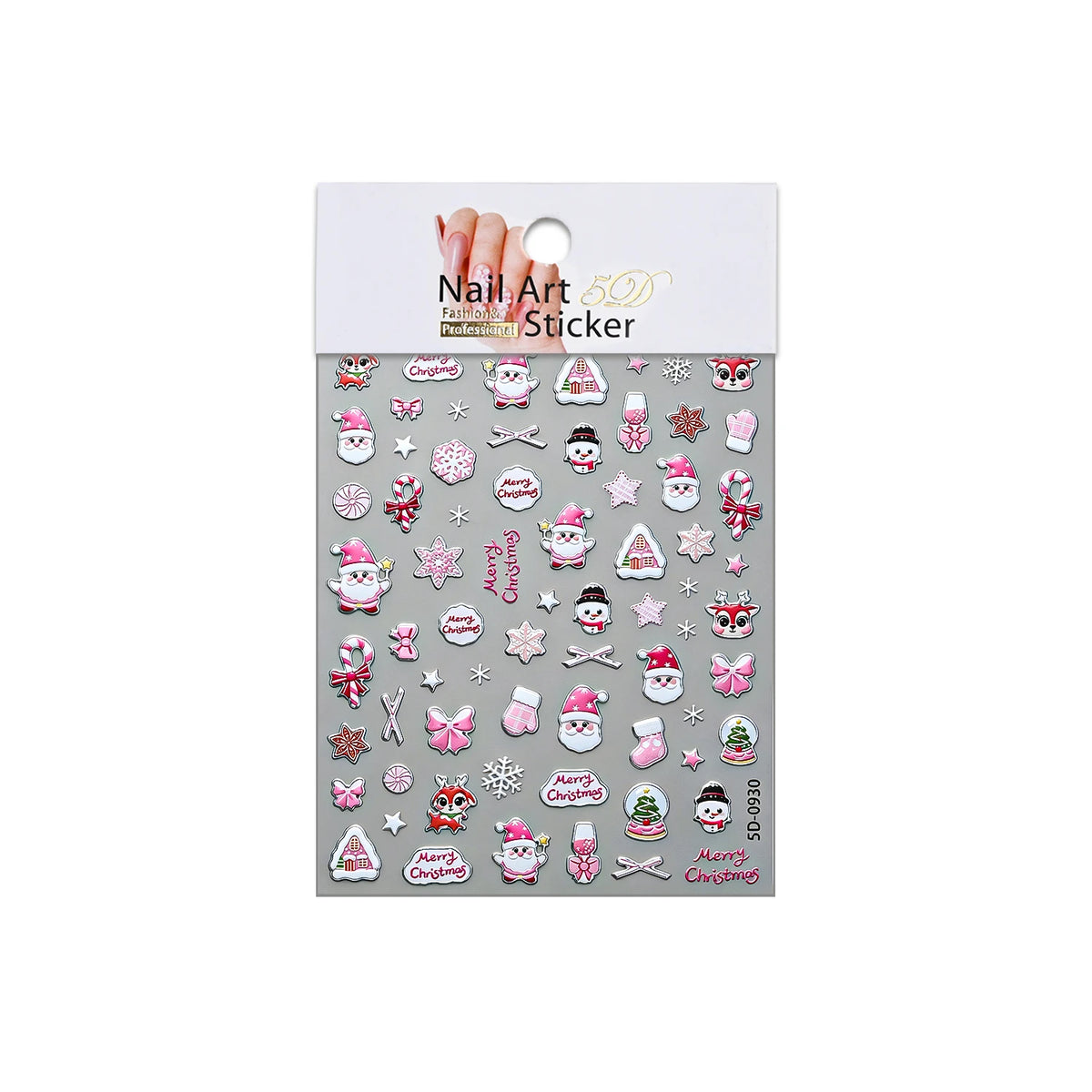 Christmas Tree Silvery Foil Nail Art Stickers – Holiday Decals
