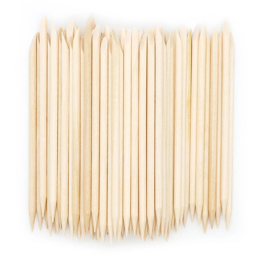 Wood Nail Cuticle Sticks Double-Ended Orange Sticks 100/200/500Pcs