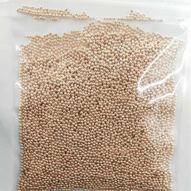 Nail Art Metal Round Beads 0.8–3.0mm Gold Silver | 12-Grid Box Nail Art Beads PRIMED ZD022-3(50g)