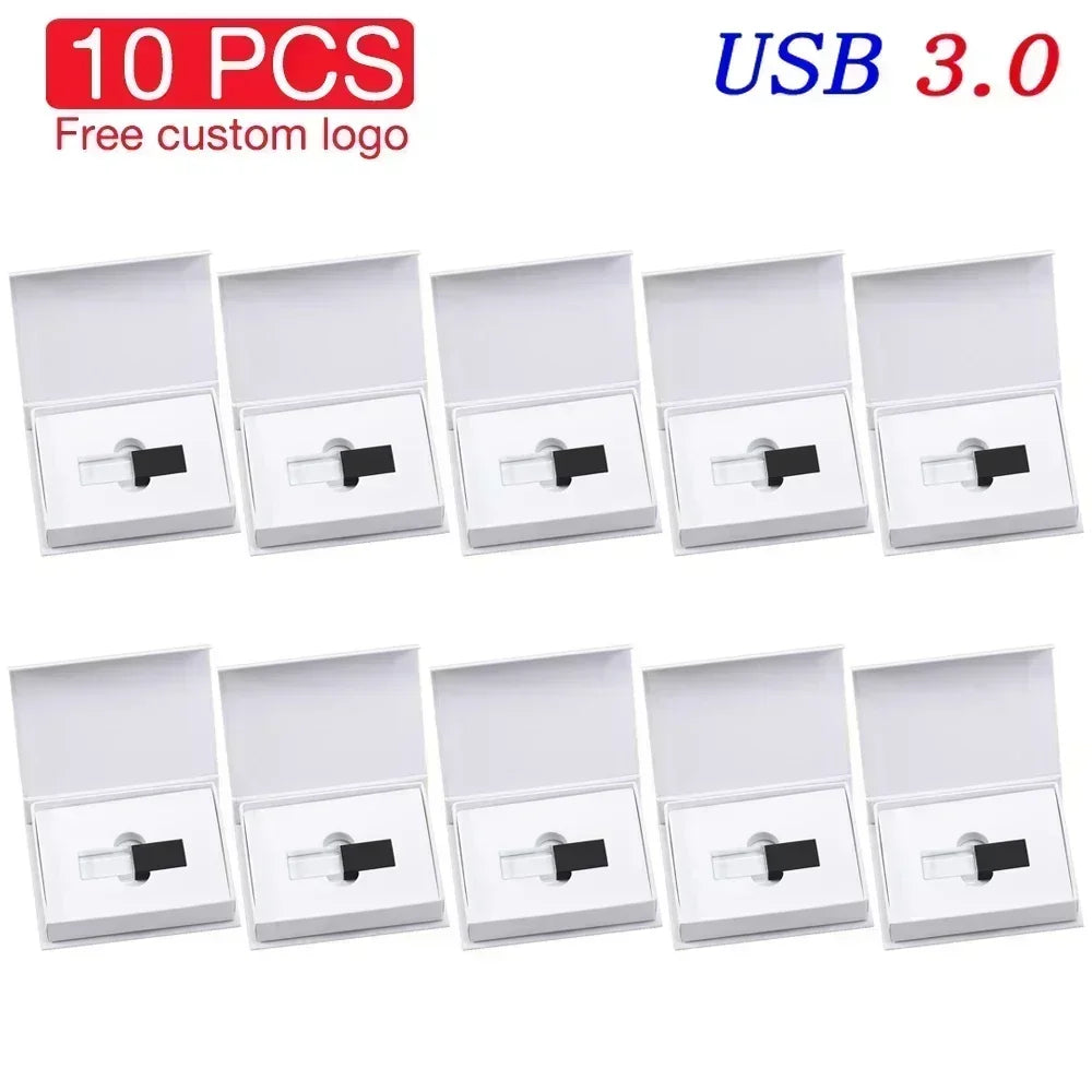 10-Pack 128GB Crystal USB 3.0 Flash Drives – Free Custom Logo USB Flash Drive PRIMED 4GB Black with box China Mainland