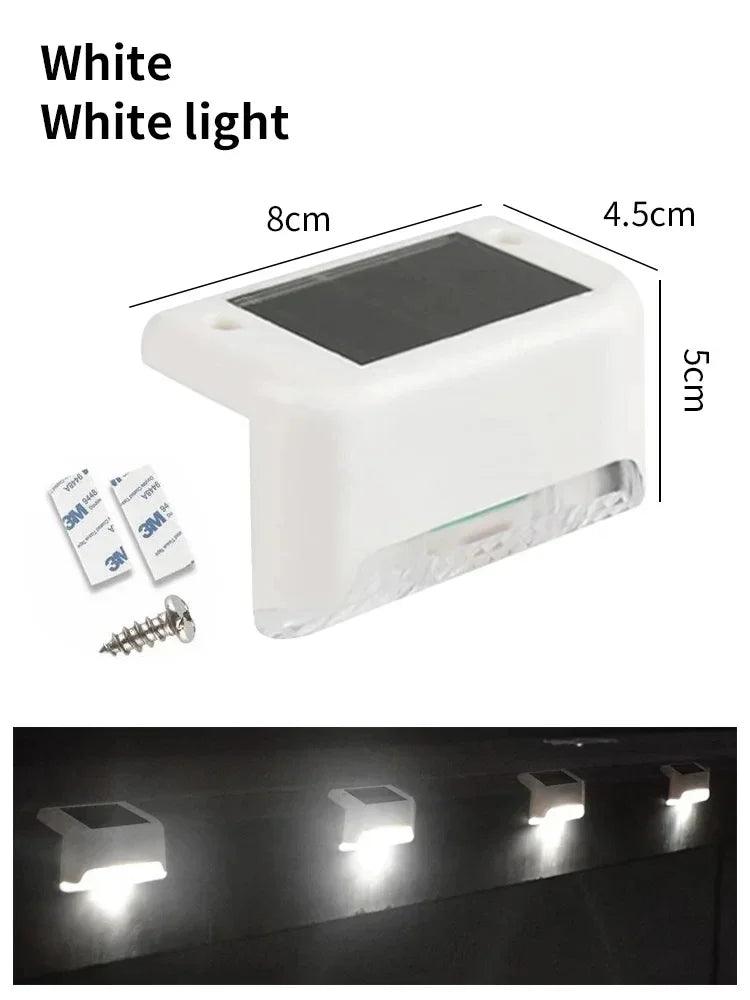 Waterproof LED Solar Deck Lights – Outdoor Fence Wall Lamp Solar Outdoor Light PRIMED White White Light 1 Pieces