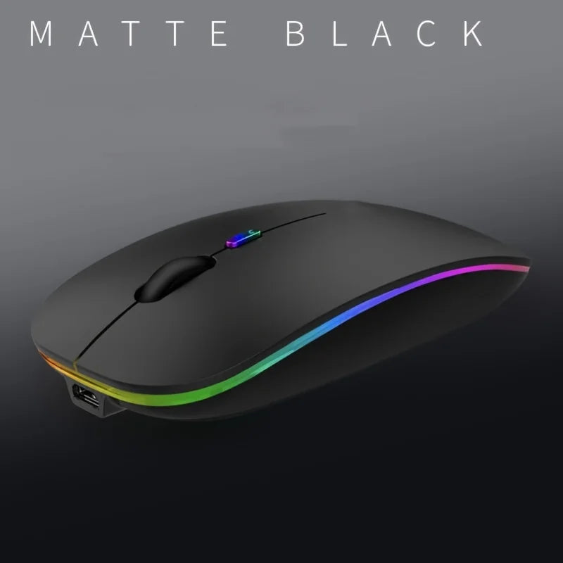 MissionFit Dual Mode Wireless Mouse – Bluetooth & 2.4G LED Wireless Mouse PRIMED Black