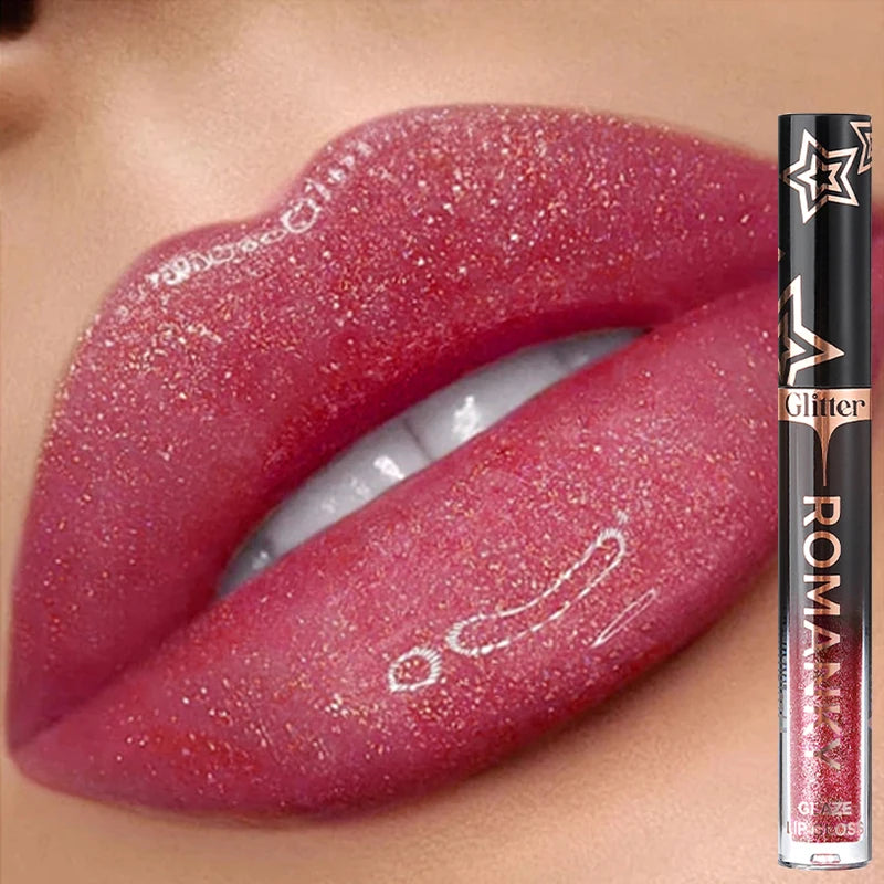 Pearl Metallic Lip Gloss – Waterproof Glitter Mirror Lip Glaze Lip Gloss PRIMED 06 2.3g