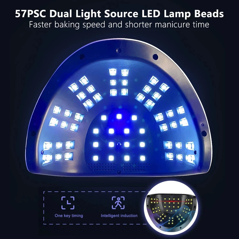 57 LED UV Nail Lamp – Fast Gel Polish Curing Dryer Auto Sensor UV Nail Lamp PRIMED