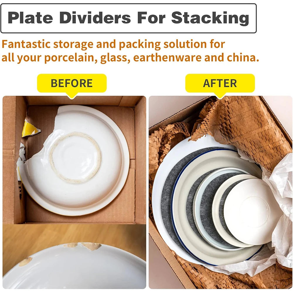 Felt Plate Dividers & Dish Protector Pads – 3 Sizes Plate Protector Pads PRIMED