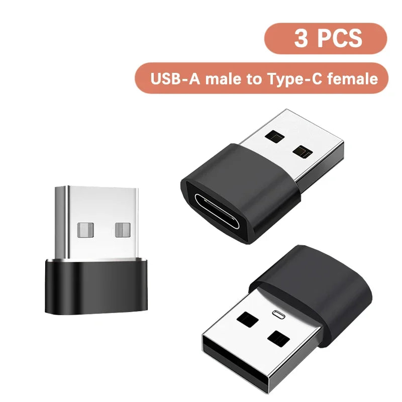 USB-C to USB-A OTG Adapter – Fast Charging & Data Sync USB OTG Adapter PRIMED 3 PCS