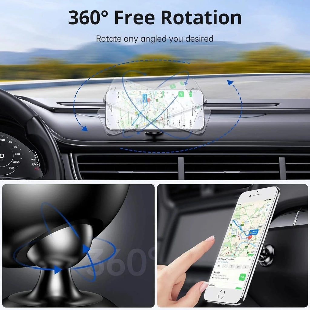 Magnetic Car Phone Holder Dashboard Mount | 360° Rotatable Car Phone Mount PRIMED