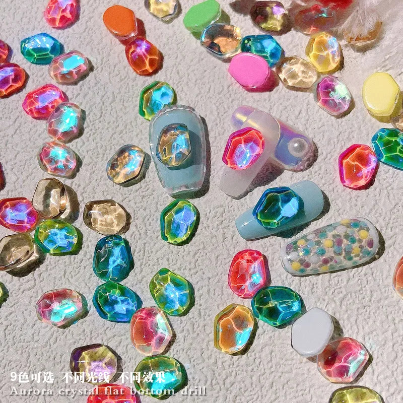 50pc AB Crystal Flatback Glass Rhinestones for 3D Nail Art Nail Art Rhinestones PRIMED