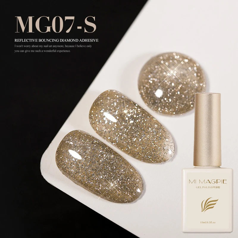 Diamond Glitter Gel Polish – Holographic UV LED Nail Gel 15ml