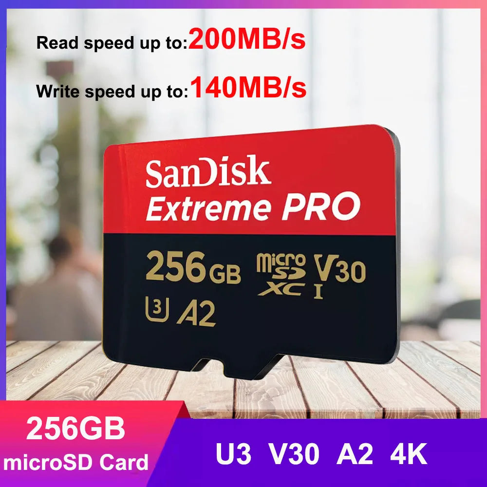 SanDisk High Endurance microSD 32GB–256GB U3 V30 4K Flash Memory Card PRIMED Extreme PRO 256GB