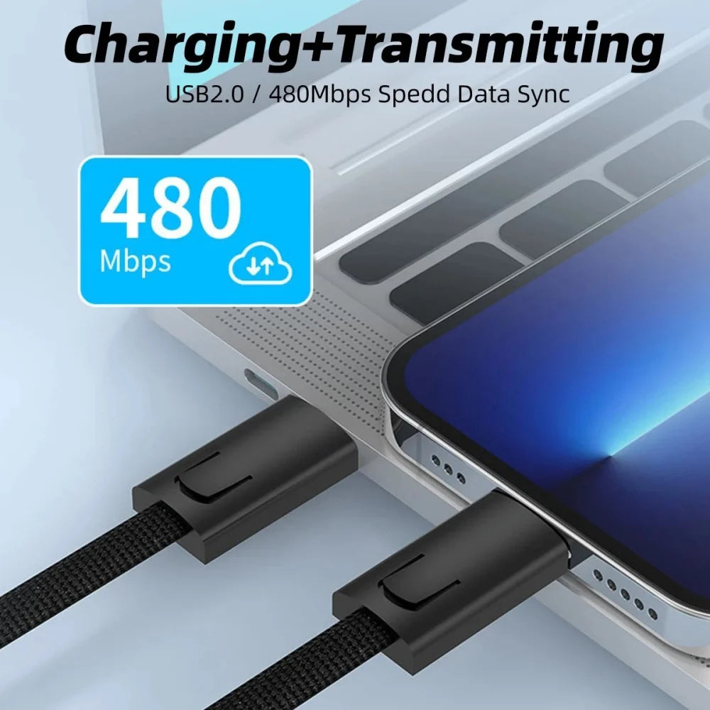 2-in-1 USB-C Keychain Cable 60W Fast Charging – Type C USB-C Keychain Cable PRIMED
