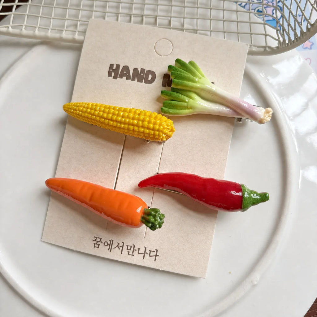 Handmade Resin Vegetable BB Hair Clip – Novelty Accessory Novelty Hair Clip PRIMED