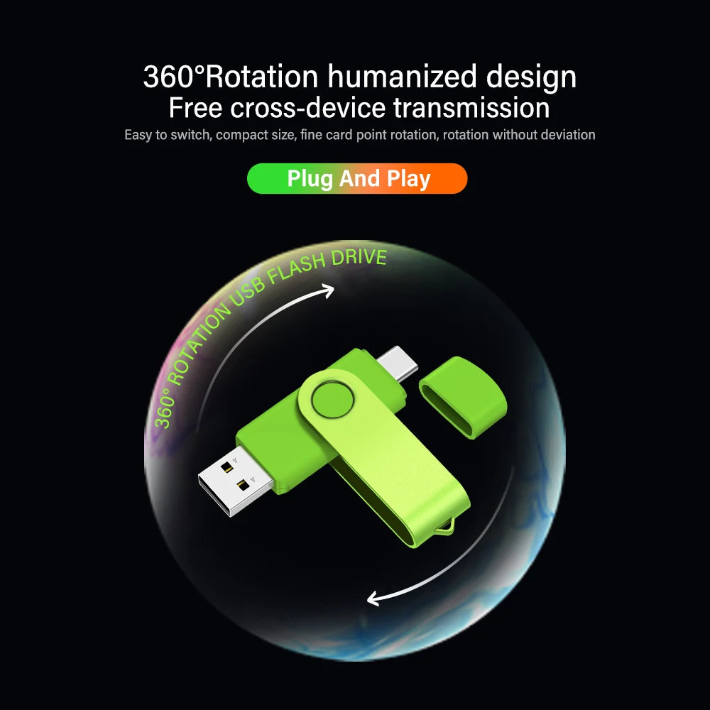 JASTER Dual Type-C & USB 3.0 OTG Flash Drive 32GB–512GB USB Flash Drive PRIMED