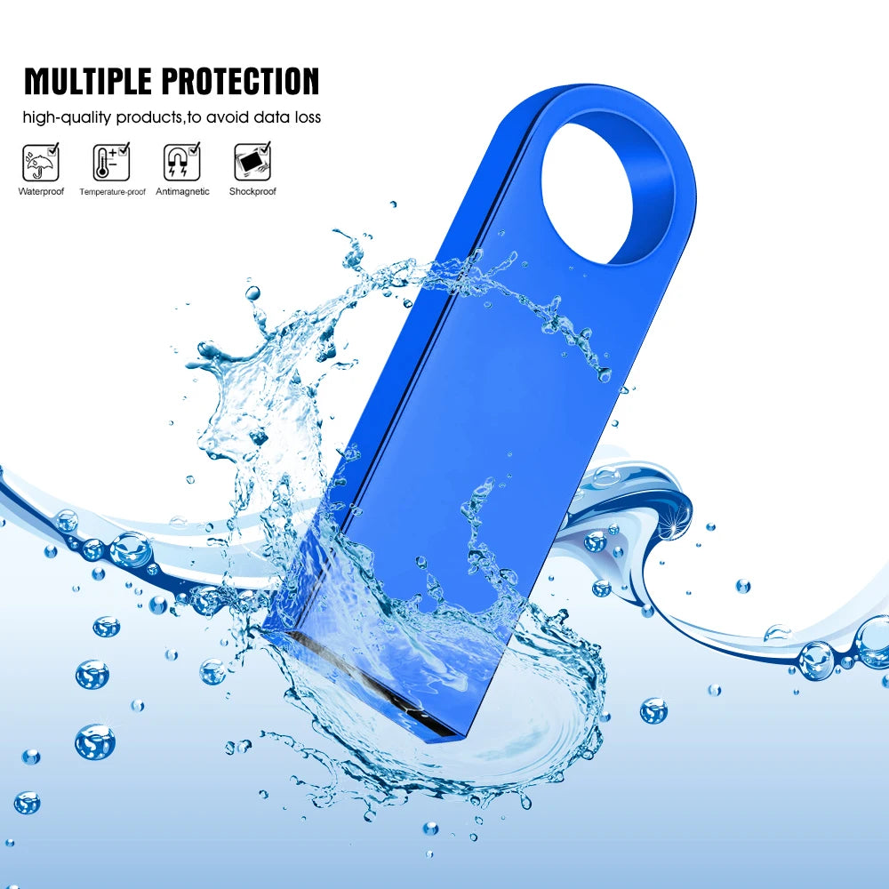Metal USB 2.0 Flash Drive 8GB–128GB with Key Ring | Pendrive USB Flash Drive PRIMED