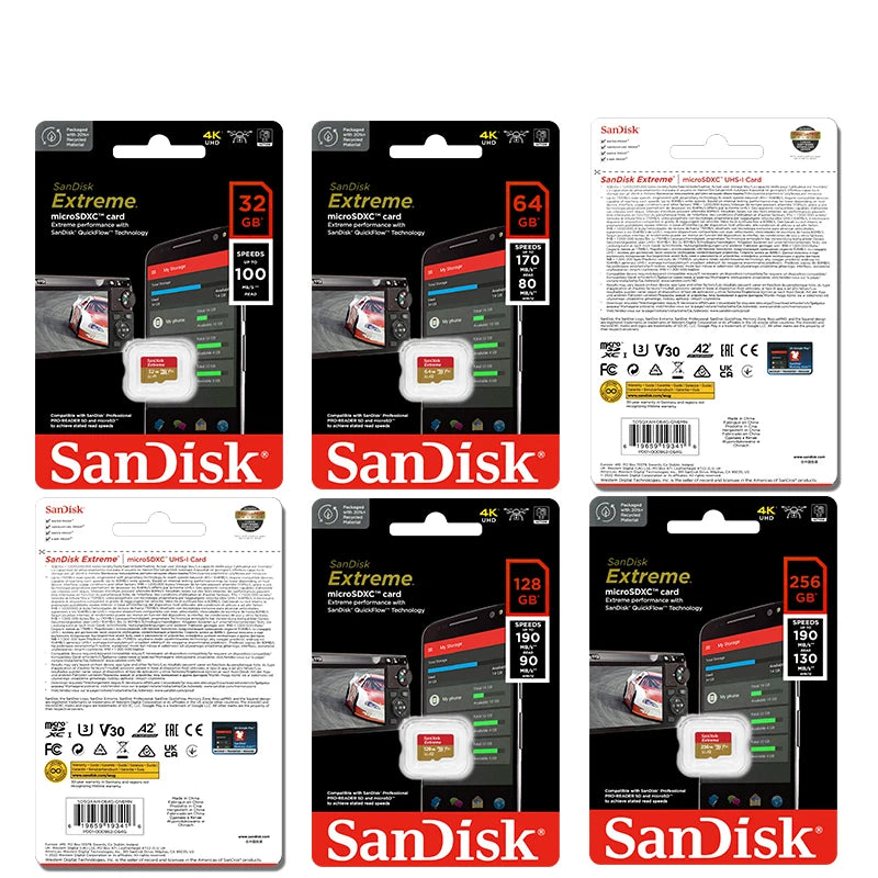SanDisk Ultra A2 Micro SD Card 32GB 64GB 128GB 256GB TF Flash Micro SD Card PRIMED