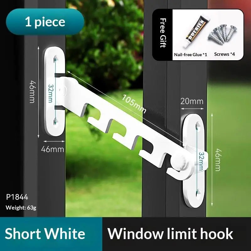 Adjustable Window Stopper Lock – Casement Sash Latch Window Safety Lock PRIMED A2