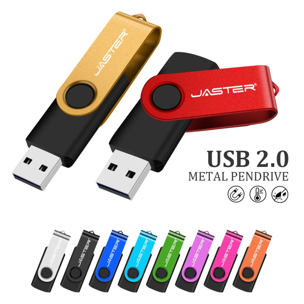 JASTER 10-Pack Rotatable USB Flash Drives | Custom Logo USB Flash Drive PRIMED