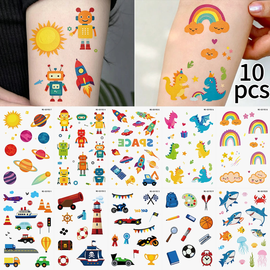 10-Pack 3D Butterfly Temporary Tattoo Stickers – Pink & Purple