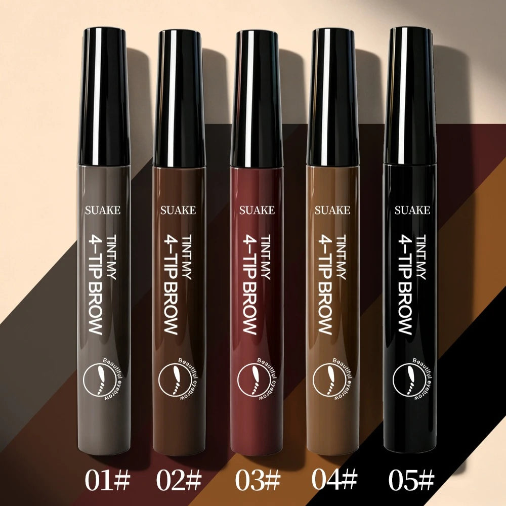 4-Prong Liquid Eyebrow Pen | Microblading Hair Stroke Brow Pencil Liquid Eyebrow Pen PRIMED