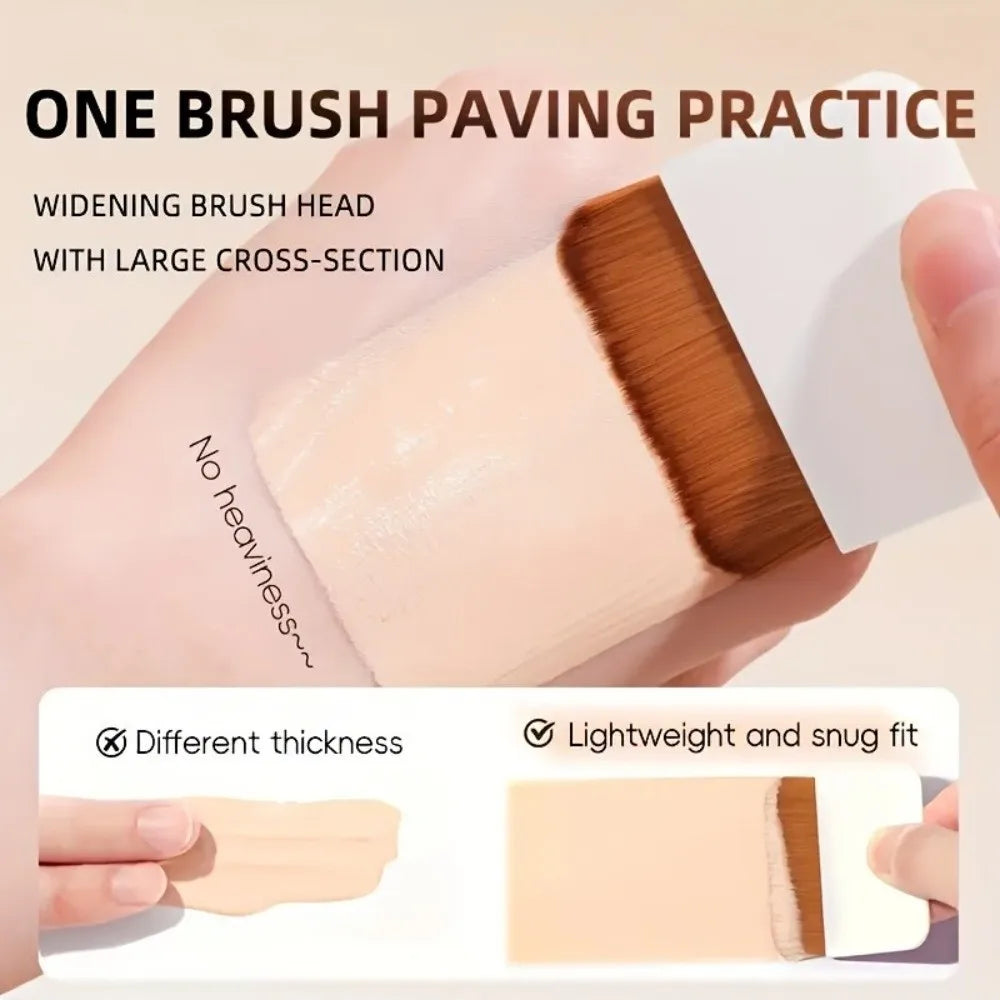 Foldable Compact Foundation Brush with Mirror – Ultra-Thin